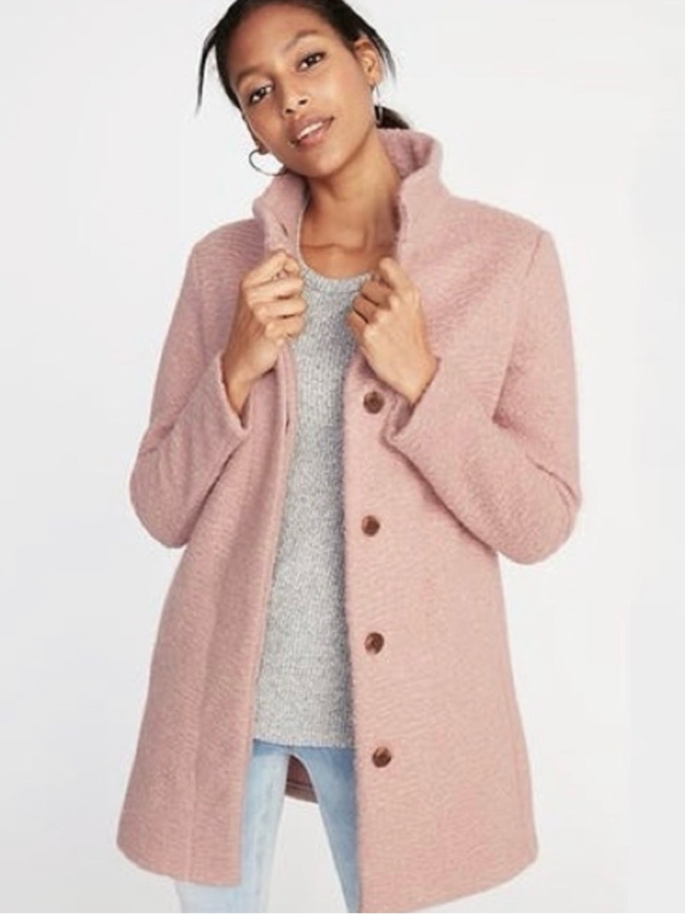 Old Navy Blush Pink Teddy Coat | Women’s Large | Winter Jacket